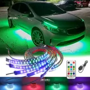 6 X Car Underglow Double Row RGB LED Strip Light Bluetooth Remote For Kia Forte (for: Kia)