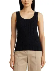 [Lauren Ralph Lauren] Cable-Knit Sleeveless Sweater in Black