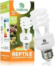 REPTI HOME Reptile UVB Lamp Terrarium, 13 W UVA UVB Lamp 10.0, E27 Terrarium Lamp UVB 150 for Turtles, Birds, Bearded Dragons, Lizards, Chameleons