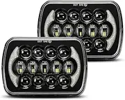 LX-LIGHT 105W 1000% Bright Black H6054 5x7 7x6 Led Headlights DRL Anti-glare Hi/Low Sealed Beam Compatible with Jeep Wrangler YJ Cherokee XJ Trucks Ford Chevy etc