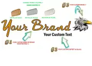 Custom Made Headstock Decal.100% Custom. Classic Style Font. Your Brand Names