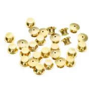20pcs Metal Pin Backs Spring Loaded Pin keepers Locking Pin Keepers, Gold Tone