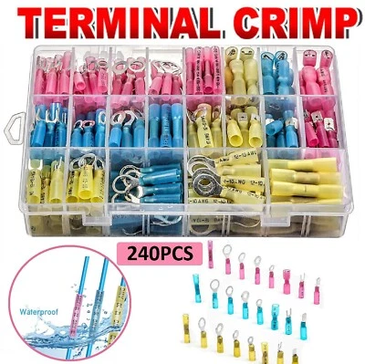 Assorted Insulated Electrical Wire Crimp Terminals Port Connectors Kit Spade AU