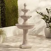 Stafford Italian Outdoor Floor Bubbler Fountain and Waterfalls 48" High 3 Tiered Basins for Yard Garden Patio Backyard Deck Home Lawn Porch House Relaxation Exterior Balcony - John Timberland