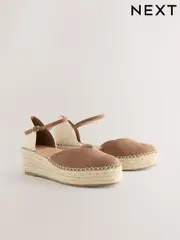 Sand Extra Wide Fit Forever Comfort® Closed Toe Platform Espadrille Wedges (AW0206) | $79