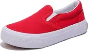 [OPOEE] Boys' and Girls' Children's Canvas Shoes, Low Cut Slip-on Sneakers Shoes, Start School Season White Shoes, Fashion Toddler Little Kid Big Kid Skateboarding Shoes