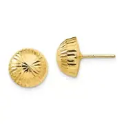 *BRAND NEW* 14k Madi K Polished and Diamond-Cut 10mm Button Post Earrings