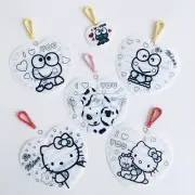 Vintage Sanrio Hello Kitty Shrinky Dinks Name Tag Clips DIY Craft 5 Piece Lot