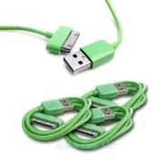 3PCS USB SYNC DATA POWER CHARGER CABLE APPLE IPAD IPHONE IPOD CLASSIC NANO GREEN
