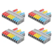 4pcs Din Rail Press Quick Terminal Blocks Splicing Wire Connectors(3 in 9 out)