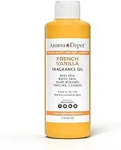 Aroma Depot French Vanilla Perfume/Body Oil (7 Sizes) Our Interpretation, Premium Quality Uncut Fragrance Oil Sweet Scent (4 Ounce Plastic Bottle (120ml))