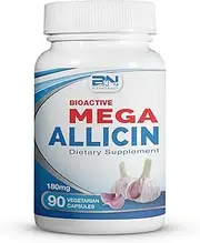 Mega Allicin 100% Allicin from Garlic 180mg, 90 count vCaps, Odorless, Non-GMO, and Gluten-Free (90 Count)