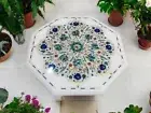Octagon White Marble Table Console Bar Elegance Design Luxury Hallway Furniture