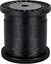 FOLUXING 100Ft Wire Rope Cable, Outdoor Light Guide Wire, 304 Stainless Steel, 1/16 Inch Coated to 3/32 Inch for Hanging String Lights, Globe Lights and Lanterns, Black