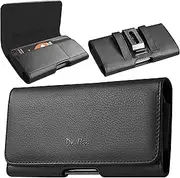De-Bin Cell Phone Holster Designed for iPhone SE (2020) Belt Case with Belt Clip, Premium iPhone 8 Belt Holster Pouch Carrying Holder Cover w/ID Card Slot Fits Apple iPhone SE 6 6s 7 8 with Case on