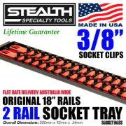 STEALTH 2 x 18" Rail 3/8" Twist Lock Socket Organiser with Tray
