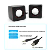 USB Power Wired Computer Speakers Stereo Bass 3.5mm Jack for Desktop PC Laptop