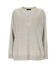 Fabiana Filippi V-Neck Metallic-Threading Jumper IT40,IT42,IT38 Grey