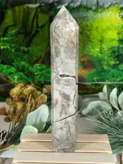 Tower - Vesuvianite Agate Carnelian Jasper Natural Stone Quartz Crystal Obelisk