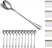 Kyraton Iced Tea Spoons, Stainless Steel 7.5 Long Handle Mixing Spoon, Coffee Spoons, Stirring Bar Spoon, Cocktail Spoon, Latte Spoon Pack of 12