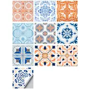 10pcs Reusable Tile Wall Stickers Waterproof Backsplash Stickers for Kitchen Bathroom Decor