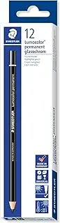 Staedtler Lumocolor 108 Permanent Glasochrom Pencils, Black