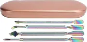 Steel Cuticle Pusher Set Remover Clean Manicure Tool Nail Care Kit with Storage Box