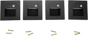 Motion Sensor Step Lights, Intelligent Light Control, Recessed Installation, Warm White, Wide Voltage, Night Light with 120° Sensing Angle, Suitable for Bedrooms, Corridors (Gray)