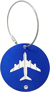 [Generic] Baggage Tag | Round Name Travel Tags - Metal Double Sided Tags, Airplane Design Name Card Luggage Tags for Travel Suitcases