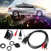 3.5mm AUX USB 2 RCA Extension Male to Female Cable USB Port Car Dash Flush Mount (for: Fiat)