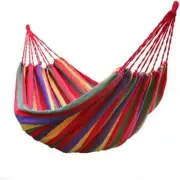 WoneNice Outdoor Double 2 Person Cotton Striped Red Hammock & Bag -NO ROPES