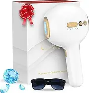 Lovsheme Sapphire Ice Cooling Hair Remove Device, Ice-cooling Device Hair Removal for Nearly Painless, Auto Flashing for Fast Full Body Hair Removal, White