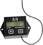 Digital Engine Tach Hour Meter LCD Display Tachometer Tacho Hour Meters Resettable Splashproof for Motorcycle ATV Snowmobile Boat
