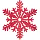 派對城 現貨 【28公分閃亮紅色雪花】 歐美派對 派對裝飾 吊飾 天花板裝飾聖誕節 聖誕佈置 派對佈置 拍攝道具