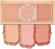 Boobeen 3 Color Blush Palette - Matte Pink Blusher, Long Lasting Face Beauty Blush Powder for Cheeks Makeup, Light and Smooth