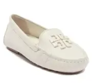 Tory Burch Lowell 2 Driver Womens Leather Loafer Shoes Flats in New Ivory Size 6