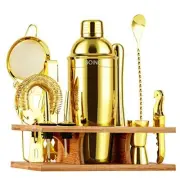 Soing 11-Piece Gold Bartender KitPerfect Home Cocktail Shaker Set for Drink M...