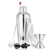 NutriChef 7 Pcs. Bartender Set with Cocktail Shaker, Jigger, and Bar Spoon