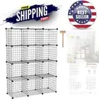 Wire Cube Storage 12-Cube Metal Organizer Modular Shelves for Home Office