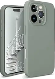 SUANPOT Silicone Case for iPhone 16 Pro Max,[Compatible with MagSafe],[Full Camera Protection], Soft Anti-Scratch Microfiber Lining Inside 6.9", Calke Green