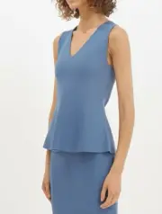 BNWT SABA Tank Top Size 6 XXS Women's, Peplum blue fitted blouse RR$199 SABA NEW
