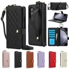 For Samsung Galaxy Z Fold6/Fold5/Fold4 Lanyard Pen Slot PU Leather Wallet Case