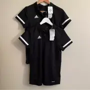 2X NEW Adidas Women's Team 19 Polo Shirt Short Sleeve Top Size M Climacool