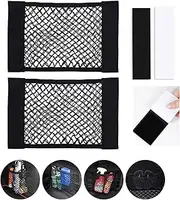 Mesh Cargo Net Car Storage Wall Sticker - 2Pcs Organizer Pouch Bag With Pocket, Small