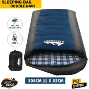 Weisshorn Sleeping Bag Single WinterCamping Hiking Tent Comfort -20°C-10°C Navy