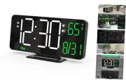 LED Clock for Bedroom, 6.7in Black Digital Alarm Clock, Dimming, Black Clock
