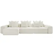 [James Lane] Riley Boucle Ivory Modular Sofa - 3 Seater Chaise