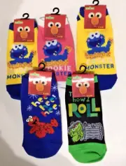3 pairs Sesame Street Kids No Show Socks Cookie Monster Oscar Elmo
