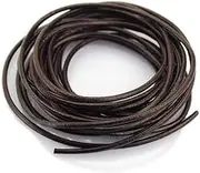 LolliBeads (TM) 3 mm Genuine Round Leather Cord Braiding String Dark Brown Espresso 5 Meters (5 Yards)