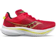 SAUCONY WOMENS KINVARA 14 RUNNING SHOE - RED ROSE